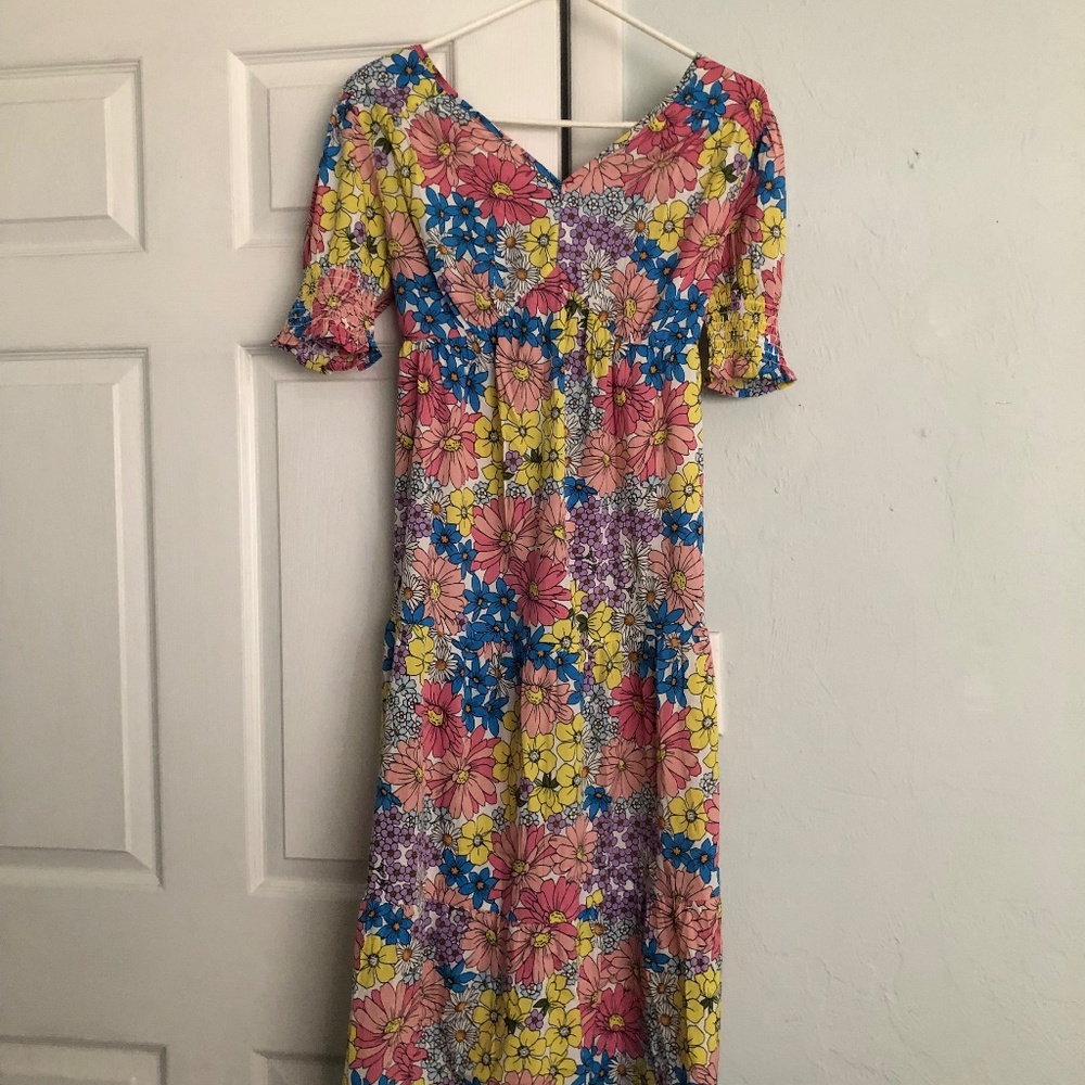 Never worn. Midi flora dress.